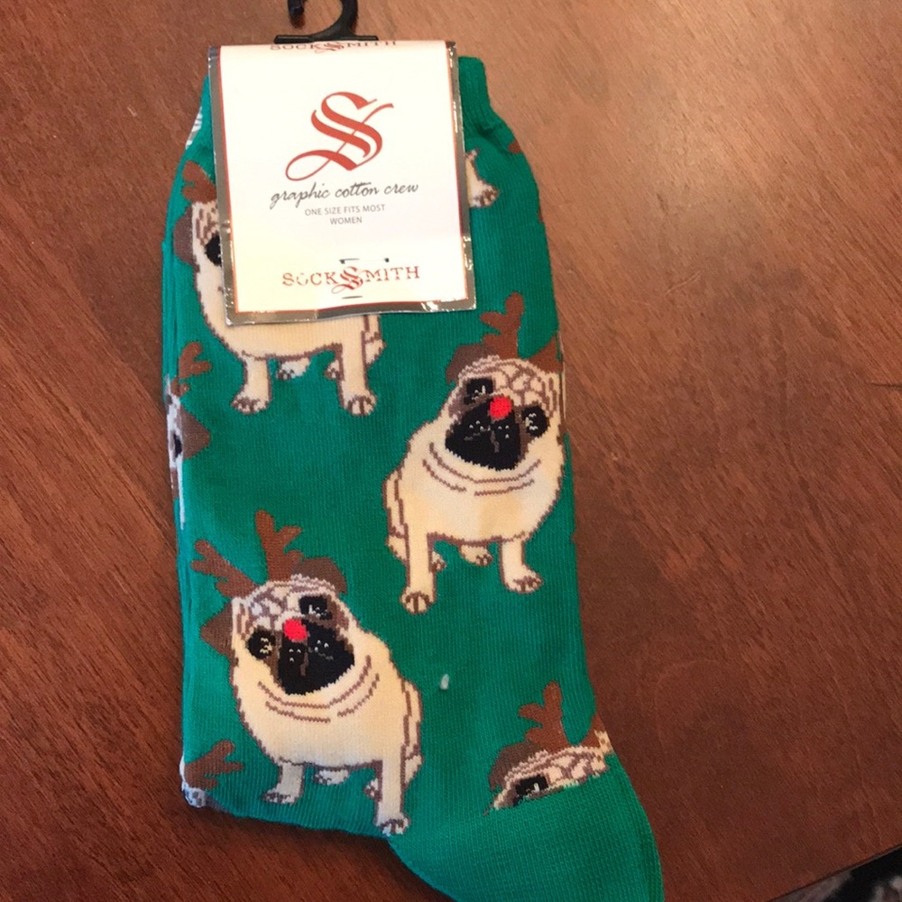 ☃️Ladies pug holiday socks